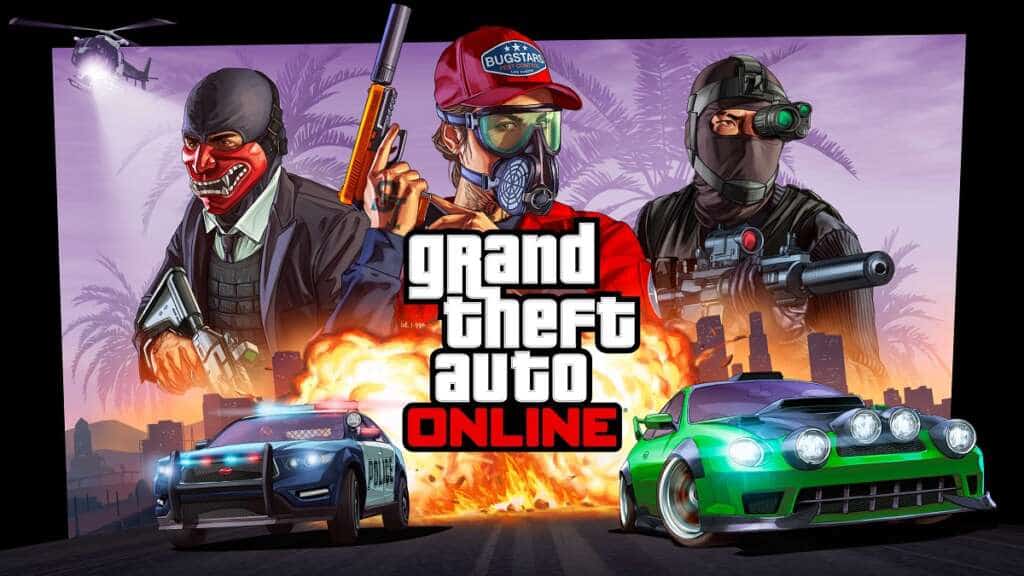 A cover image of GTA 5 Online.